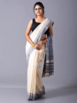 Pure Tussar Khicha Silk Saree – Master Border Weaving Design