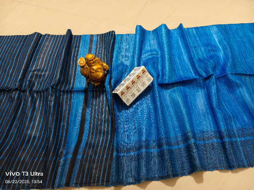 Pure Tussar Khicha Silk Saree – Master Border Weaving Design