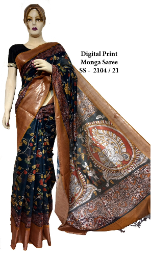 Pure Tussar Khicha Silk Saree – Master Border Weaving Design