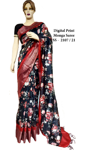 Pure Tussar Khicha Silk Saree – Master Border Weaving Design