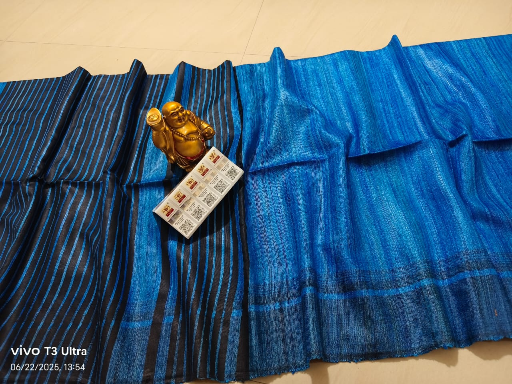 Pure Tussar Khicha Silk Saree – Master Border Weaving Design